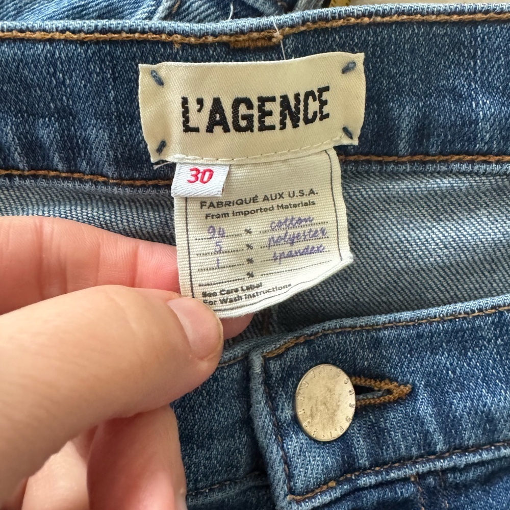 L’agence Laguna medium wash soft stretchy Slim High Rise Released Hem jean sz 30 - Picture 6 of 7